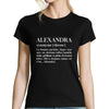 T-shirt femme Alexandra | Prénom Définition - Planetee