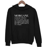 Sweat à capuche Morgane | Prénom Définition - Planetee