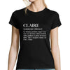 T-shirt femme Claire | Prénom Définition - Planetee