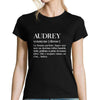 T-shirt femme Audrey | Prénom Définition - Planetee