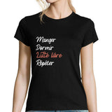 T-shirt femme Lutte Libre | Manger Dormir Répéter - Planetee