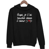 Sweat à capuche Touché dans Le Coeur - Planetee