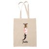 Tote Bag beige Joëlle Lettre Fleur - Planetee