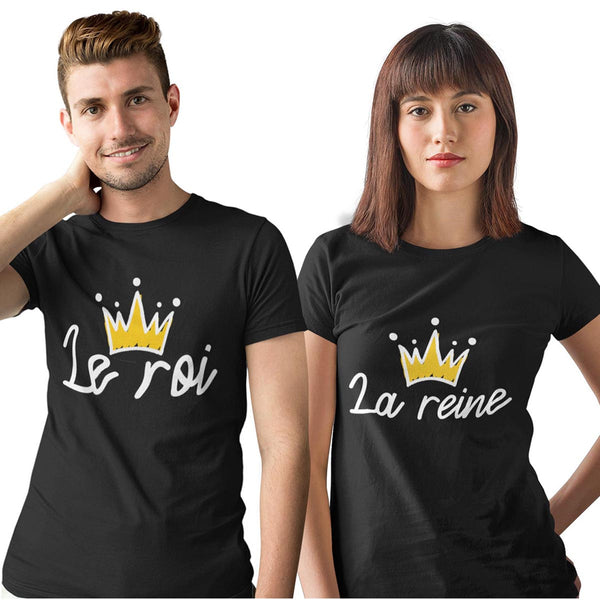 T-shirt couple Le Roi - La Reine - Planetee