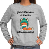 Sweat Renard Amour - Planetee