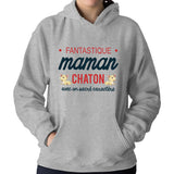 Sweat à capuche Maman Chaton avec du Caractère - Planetee