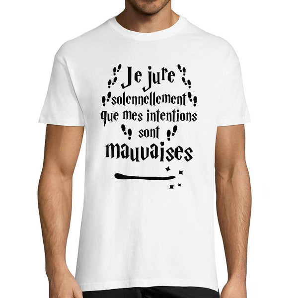 T-shirt homme Je Jure solennellement Que Mes Intentions sont Mauvaises - Planetee