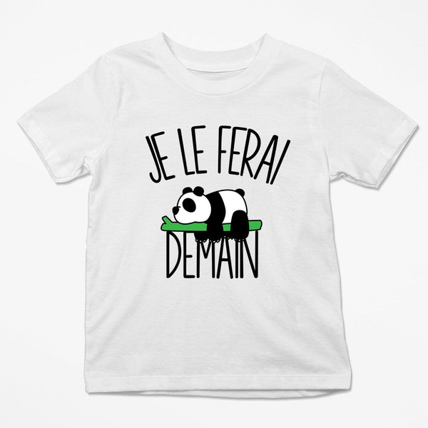 T-shirt Enfant Panda sur sa branche | Je le ferai Demain | Bodies Collection Animaux Humour Mignon - Planetee