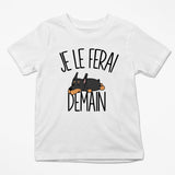 T-shirt Enfant Doberman | Je le ferai Demain | Bodies Collection Animaux Humour Mignon - Planetee