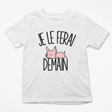 T-shirt Enfant Chat Sphynx | Je le ferai Demain | Bodies Collection Animaux Humour Mignon - Planetee