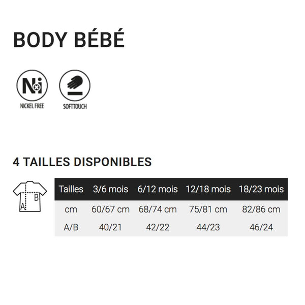 Body bébé Bouledogue Français - Planetee