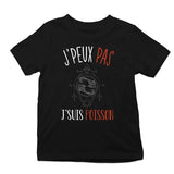T-shirt enfant J'peux pas J'suis Poisson noir - Planetee
