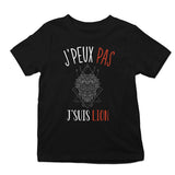 T-shirt enfant J'peux pas J'suis Lion noir - Planetee