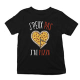 T-shirt enfant J'peux pas J'ai Pizza noir - Planetee