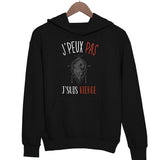 Sweat à capuche J'peux pas J'suis Vierge noir - Planetee