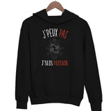 Sweat à capuche J'peux pas J'suis Poisson noir - Planetee