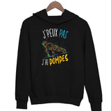 Sweat à capuche J'peux pas J'ai Pompes noir - Planetee