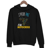 Sweat à capuche J'peux pas J'ai Motocross noir - Planetee