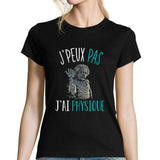 T-shirt femme J'peux pas J'ai Physique noir - Planetee