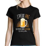 T-shirt femme J'peux pas La petite bière m'attend noir - Planetee