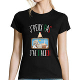 T-shirt femme J'peux pas J'ai Italien noir - Planetee