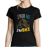 T-shirt femme J'peux pas J'ai Bmx noir - Planetee