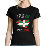 T-shirt femme J'peux pas J'suis Basque noir - Planetee