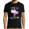 T-shirt homme J'peux pas Je suis The Walking Dad noir - Planetee