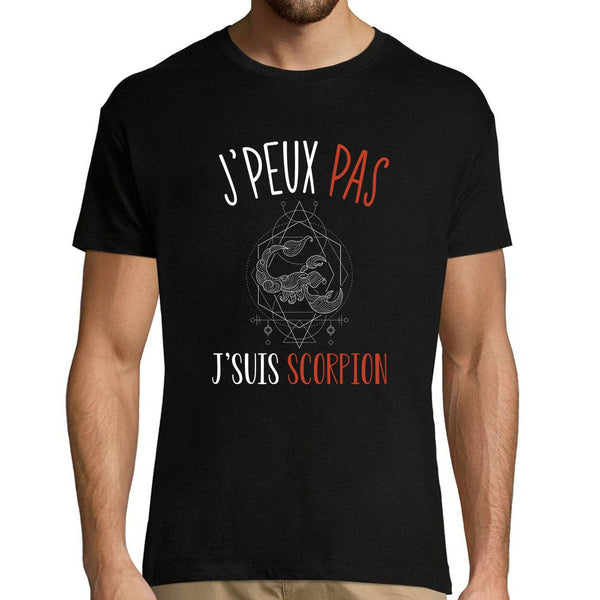 T-shirt homme J'peux pas J'suis Scorpion noir - Planetee