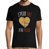 T-shirt homme J'peux pas J'ai Pizza noir - Planetee