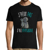 T-shirt homme J'peux pas J'ai Physique noir - Planetee