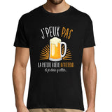 T-shirt homme J'peux pas La petite bière m'attend noir - Planetee