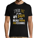 T-shirt homme J'peux pas Je suis un papa et un beau papa professionnel noir - Planetee