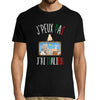 T-shirt homme J'peux pas J'ai Italien noir - Planetee