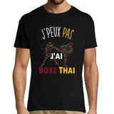 T-shirt homme J'peux pas J'ai Boxe thai noir - Planetee