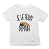 T-shirt Enfant Shih-Tzu | Je le ferai Demain | Bodies Collection Animaux Humour Mignon - Planetee