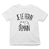 T-shirt Enfant Samoyède | Je le ferai Demain | Bodies Collection Animaux Humour Mignon - Planetee