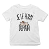 T-shirt Enfant Chèvre | Je le ferai Demain | Bodies Collection Animaux Humour Mignon - Planetee