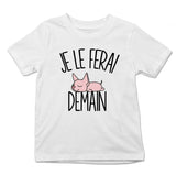 T-shirt Enfant Chat Sphynx | Je le ferai Demain | Bodies Collection Animaux Humour Mignon - Planetee