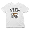 T-shirt Enfant Basset | Je le ferai Demain | Bodies Collection Animaux Humour Mignon - Planetee