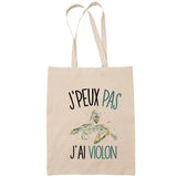 Sac Tote Bag J'peux pas Violon femme beige - Planetee