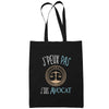 Sac Tote Bag Avocat Je peux pas Noir - Planetee