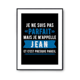 Affiche prénom Jean homme parfait - Planetee