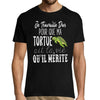 T-shirt Homme Tortue | Je travaille dur - Planetee