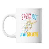 Mug Skateboard j'peux pas Blanc - Planetee