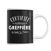 Mug Femme Greffière Meilleure de France | Tasse Noire métier - Planetee