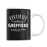 Mug Femme Greffière Meilleure de France | Tasse Noire métier - Planetee