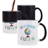 Mug magique Géographie c'est la vie Géographe | Tasse changement de couleur - Planetee