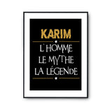 Affiche Karim prénom mythe légende Jaune - Planetee