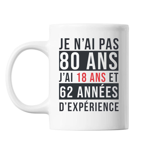 Mug 80 Ans Expérience Blanc - Planetee